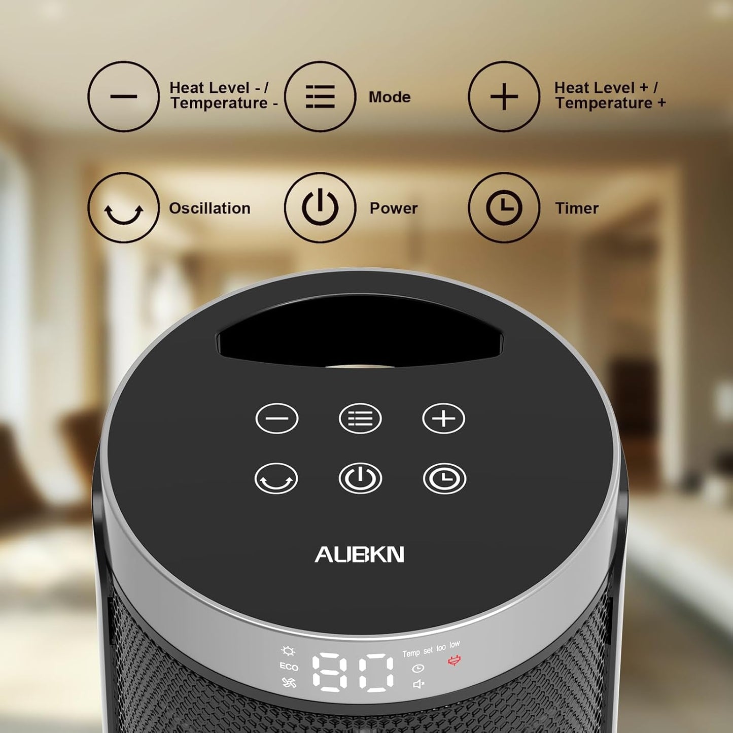 Space Heater, Portable Electric Heaters for Indoor Use with Thermostat and Remote
