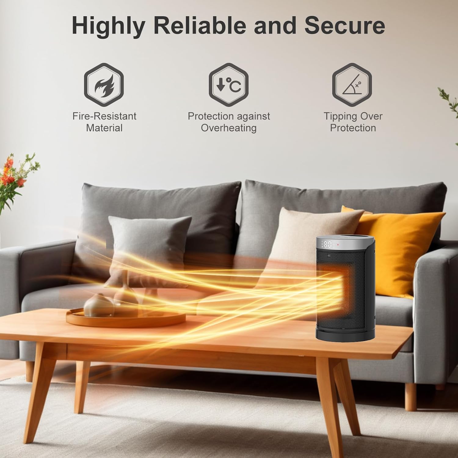 Space Heater, Portable Electric Heaters for Indoor Use with Thermostat and Remote