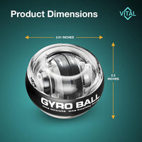 GripForce™ Power Ball: Wrist Strengthener & Forearm Trainer with Zinc Rotor Grip Strength Training