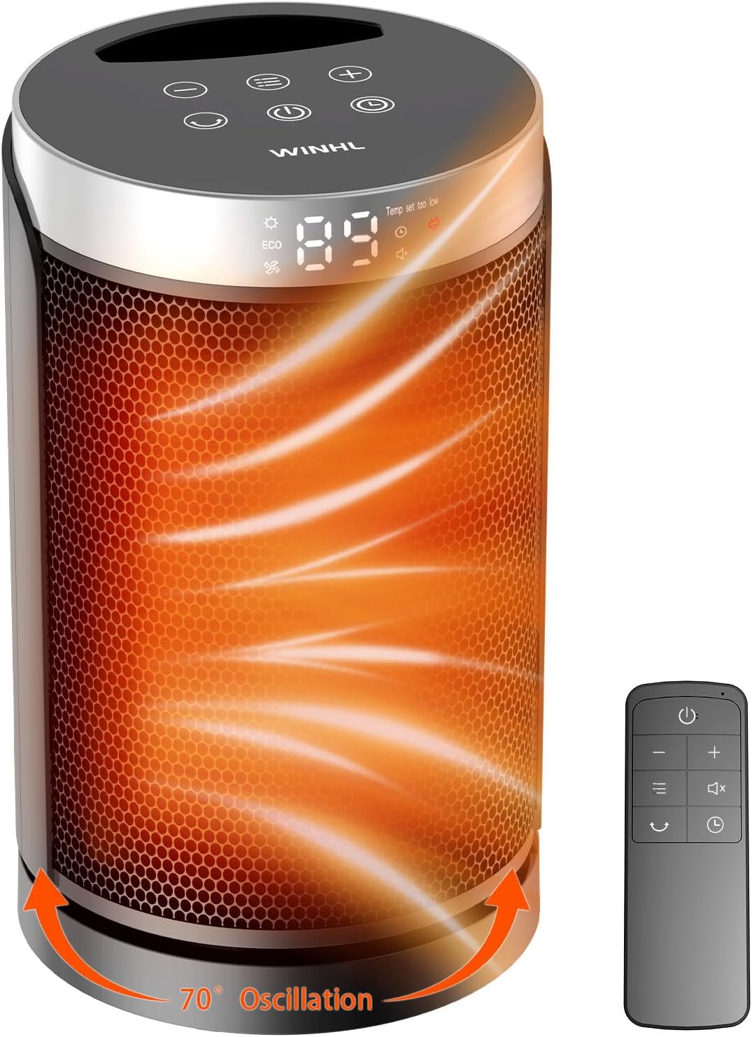 Space Heater, Portable Electric Heaters for Indoor Use with Thermostat and Remote