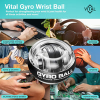 GripForce™ Power Ball: Wrist Strengthener & Forearm Trainer with Zinc Rotor Grip Strength Training