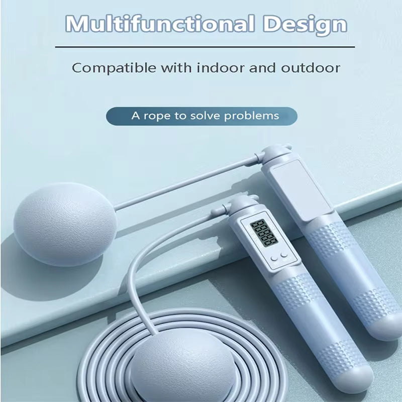 Cordless Jump Rope with Counter for Fitness - Adjustable Smart Skipping Rope